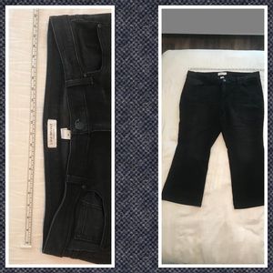 Black, crop, boot cut jeans